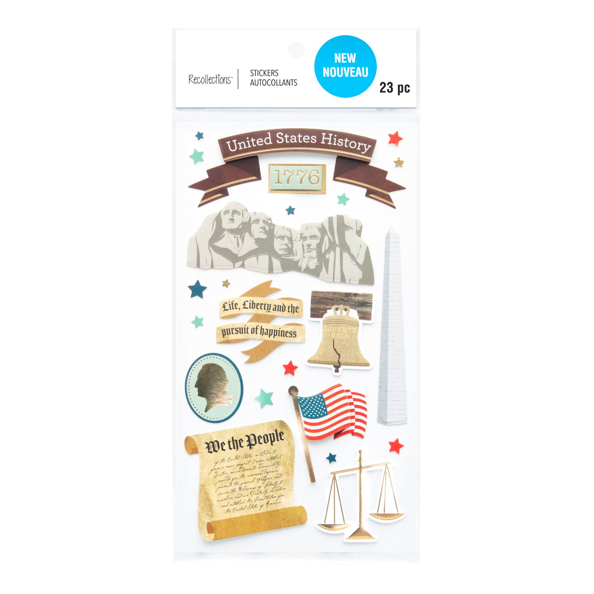12 Pack: U.S. History Dimensional Stickers by Recollections™